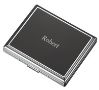 Visol Mercury Stainless Steel Double Sided Twenty Cigarette Pocket Case - Gunmetal - VCM528