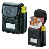 Visol Products Migo Leather Cigarette Pack Holder, Regular size, Black