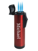 Visol Hades Red Lacquer Triple Torch Cigar Lighter - VLR402704