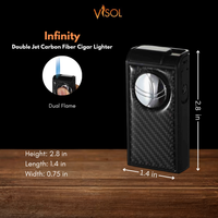 Visol Infinity Double Jet Carbon Fiber Black Cigar Lighter - VLR501409