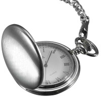 Visol Scipio Brushed Chrome Quartz Pocket Watch - VPW001