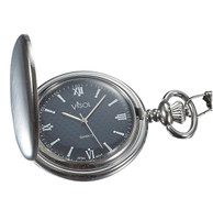 Visol Benson Brushed Chrome Japanese Quartz Pocket Watch - VPW012