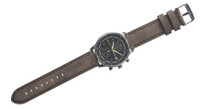 Visol Brooklyn Gunmetal and Grey Leather Wrist Watch - VRW7895-GY