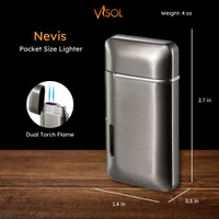 Visol Nevis Dual Torch Cigar Lighter - Gun Metal - VLR405302-Nevis-GM