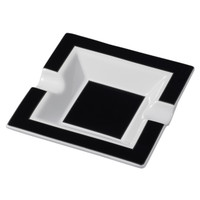 Visol Miami Ceramic Ashtray - Black & White - VASH434