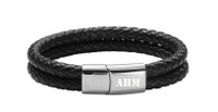 Visol Heracles Black Leather Men's Bracelet - VAC431BK
