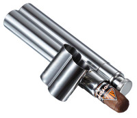 Visol Delta Rose Gold Finish Stainless Steel Cigar Tube - VCASE505RG