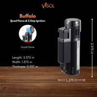 Visol Retail Package - Buffalo Quad Flame Lighter 20 count - VLR4-Buffalo-4CL-Prepack
