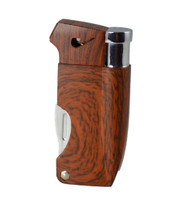 Visol Poseidon Soft Flame Pipe Lighter With Tools - Wood Pattern Finish - VLR402804