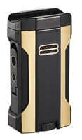 Visol Rhino 2.0 Black & Gold Quad Flame Cigar Lighter - VLR406808-Rhino2-GDBK