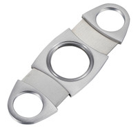 Visol Slimline Double Guillotine Cigar Cutter - Silver - VCUT427