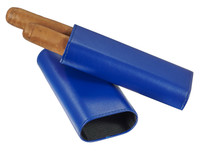 Visol Santa Fe Blue Leather Cigar Case - VCASE701BL