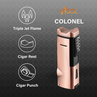Visol Colonel Triple Flame Torch Lighter - Bronze- VLR408205-Colonel-BZ