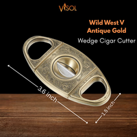 Visol Wild West V Antique Gold Wedge Cigar Cutter - VCUT433GD