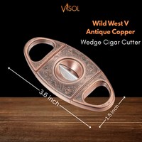 Visol Wild West V Antique Copper Wedge Cigar Cutter - VCUT433CP