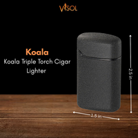 Visol Koala Black Retail Prepack - 20 Cigar Lighters - VLR7-Koala-BK-Prepack