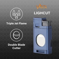 Visol LighCut Blue Triple Torch Flame Lighter and Cigar Cutter - VLR408506-LIGHCUT-BU