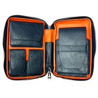 Visol Peter James Leather Navy Blue Travel Cigar Case - VPJ001