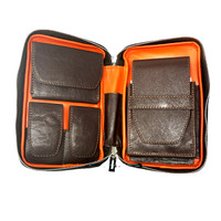 Visol Peter James Leather Brown Travel Cigar Case - VPJ004