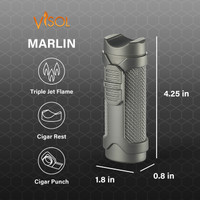 Visol Marlin Triple Flame Torch Lighter - Gunmetal - VLR7-Marlin-GM