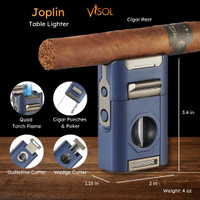 Visol Joplin Quad Torch Flame Lighter - Blue - VLR7-Joplin-BU