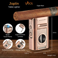 Visol Joplin Quad Torch Flame Lighter - Bronze - VLR7-Joplin-BZ