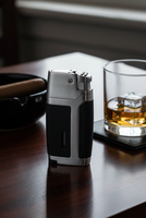 Visol Bron Matte Black & Brushed Chrome Single Jet Torch Lighter