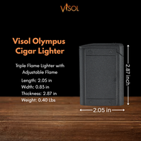 Visol Olympus Triple Torch Flame Cigar Lighter - Black