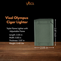 Visol Olympus Triple Torch Flame Cigar Lighter - Green