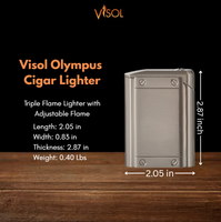 Visol Olympus Triple Torch Flame Cigar Lighter - Gunmetal