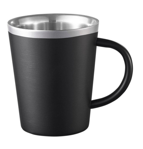 Visol Eyrie Matte Black Stainless Steel Coffee Mug - VAC420