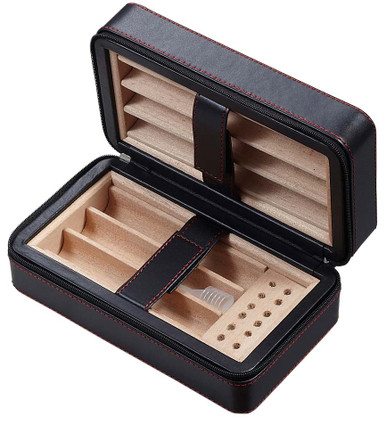 Visol Wyatt Hard Plastic Travel Cigar Humidor - 5 Cigars - VHUD728