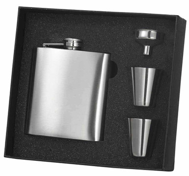 Visol 8 oz Stainless Steel Flask Gift Set - VSET5004B - Visol