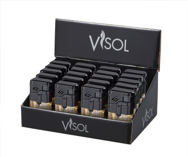 Visol Vista Black Retail Prepack - 20 Cigar Lighters - Vista-Black