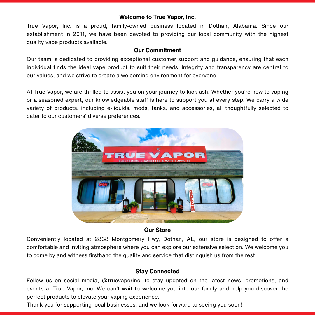 True Vapor Inc. about us 