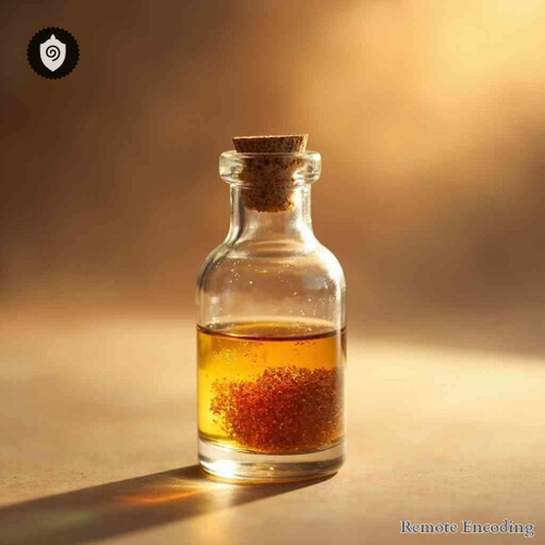 Aimspro quantum transmission vial for remote imprint and distance energy relay through energetic charge fields