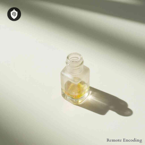 Radon (emanation) quantum transmission element for remote energy imprint and energetic charge modulation