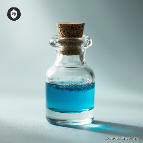 Giant Bellflower visualized as invisible energy chain encoded across virtual layers.