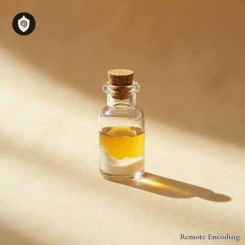 Round Headed Leek visualized as invisible energy chain within encoded signal patterns.