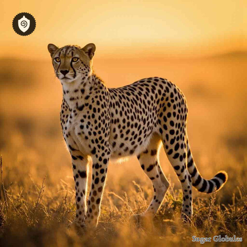 Acinonyx Jubatus-pili sugar spheres in spherical pellet form for energetic homeopathic (nonmedical) dry-form presentation and storage