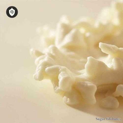 Adeps Lanae sugar spheres in uniform orb format for energetic homeopathic (nonmedical) dry-form presentation and storage