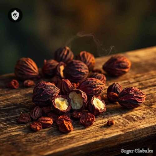 Aframomum Melegueta sugar spheres in compact orb form for precise energetic homeopathic (nonmedical) dry-form presentation