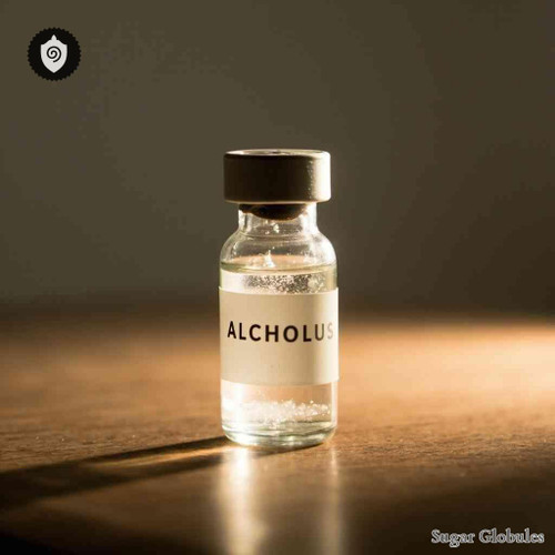 Alcoholus sugar spheres in compact orb format for energetic homeopathic (nonmedical) dry-form presentation and storage.