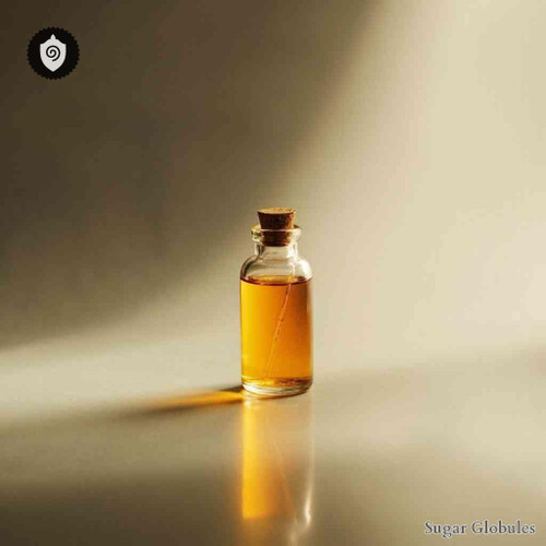 Aqua Halltal sugar orbs in spherical form for energetic homeopathic (nonmedical) dry-form presentation and physical remedy listing