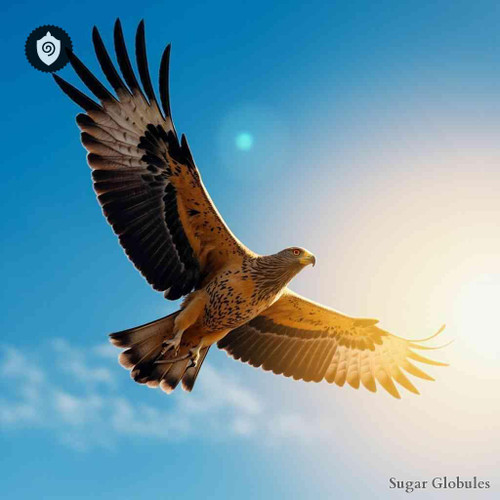 Aquila Heliaca sugar orbs in compact spherical form for energetic homeopathic (nonmedical) physical remedy presentation