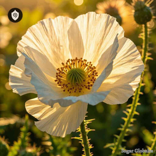 Argemone Polyanthemos sugar spheres in spherical granule form for energetic homeopathic (nonmedical) dry-form presentation