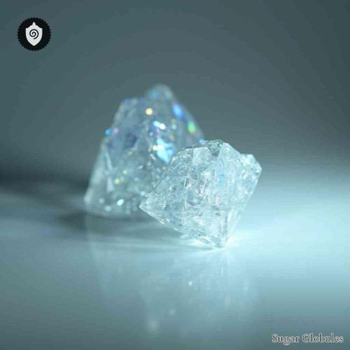 Argentum Boricum sugar orbs in uniform sphere format for energetic homeopathic (nonmedical) dry presentation and physical form listings