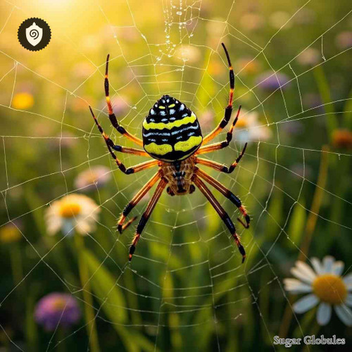 Argiope Bruennichi sugar spheres in orb format for energetic homeopathic (nonmedical) dry-form pellet presentation and storage