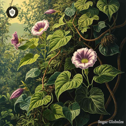 Argyreia Nervosa sugar spheres in precise orb format for energetic homeopathic (nonmedical) dry-form presentation and storage