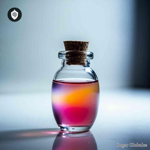 Aurum Nitricum sugar spheres in uniform orb format for energetic homeopathic (nonmedical) dry-form presentation and storage.